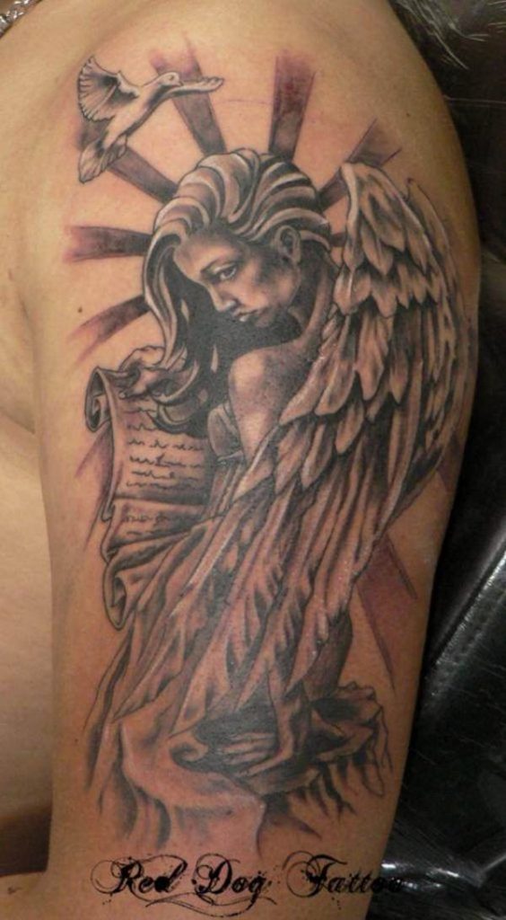 155 Charming Angel Tattoos Most Popular Designs Of 2024 Wild Tattoo Art   Angel Tattoos 13021741 564x1024 