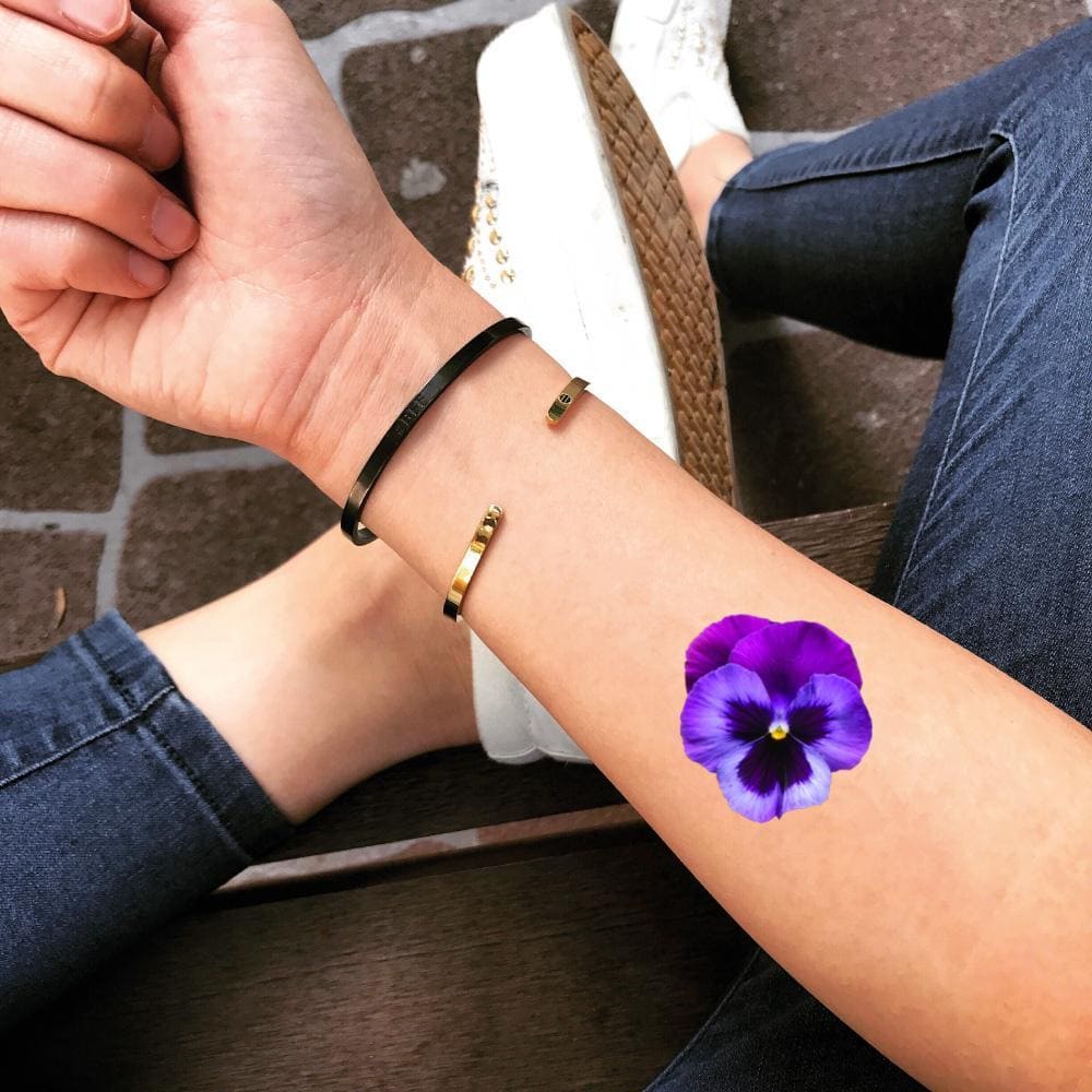 violet flower tattoo